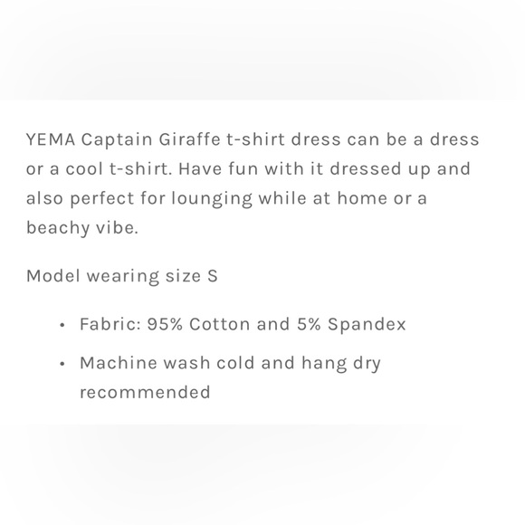 YEMA Captain Giraffe Dress Tee in Lalibela (Size: Large) - Picture 4 of 7